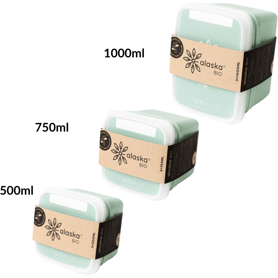 Alaska Bio Gefrierdosen, Frischhaltedosen, 3er Packung (500 ml)