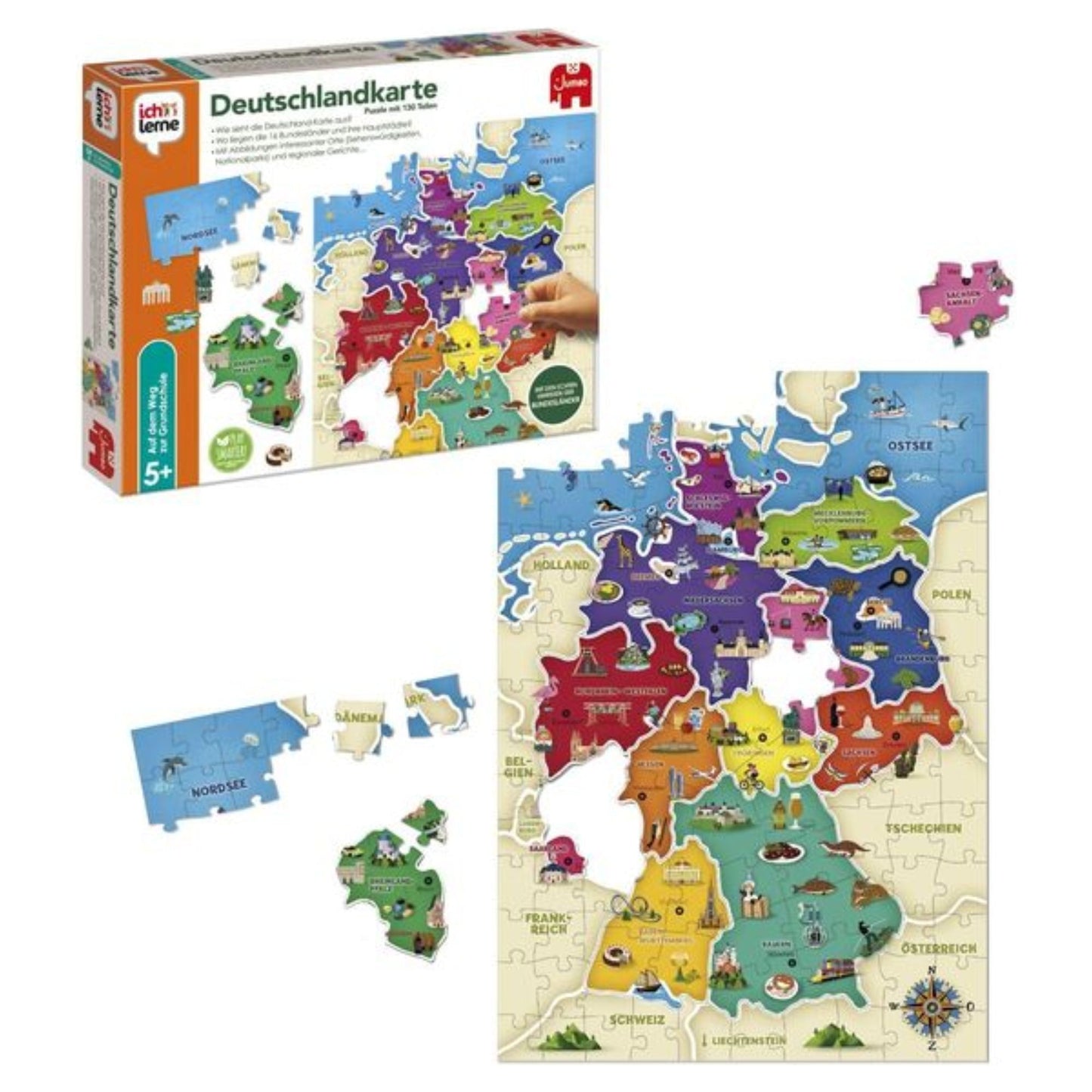 Light Gray Jumbo Spiele - Ich lerne Deutschlandkarte