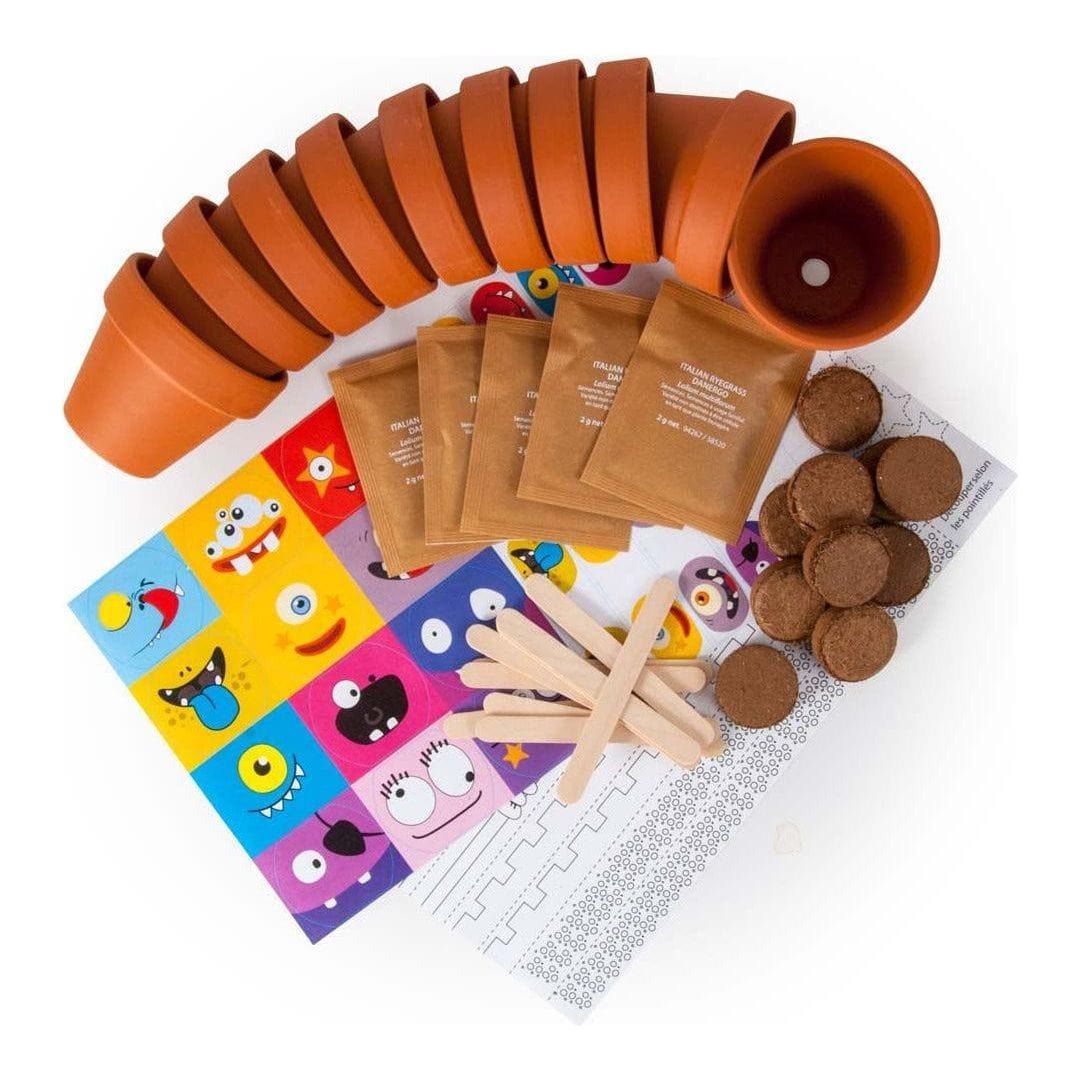 Light Gray Geburtstagsset - 10 kleine Monstergläser als Aktivität