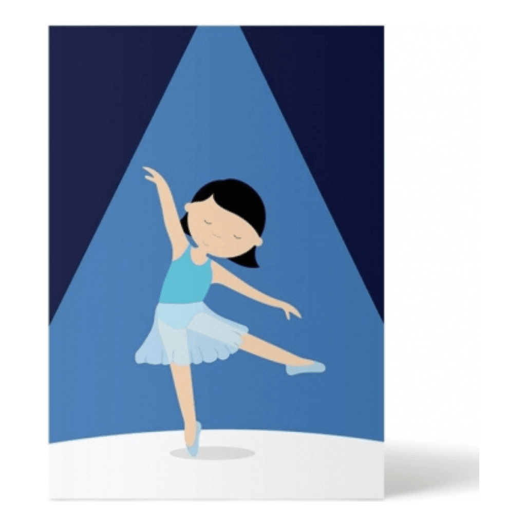 Steel Blue Postkarte Ballett von ellou – Ballerina