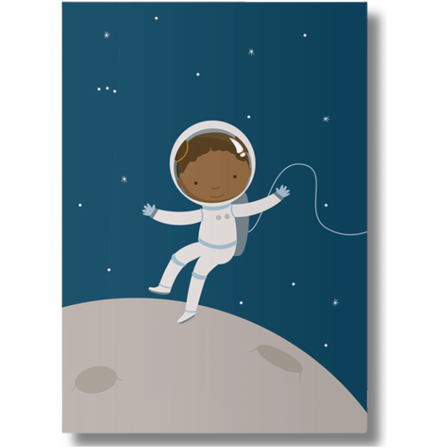 Ellou - Schwarze Astronautin Postkarte