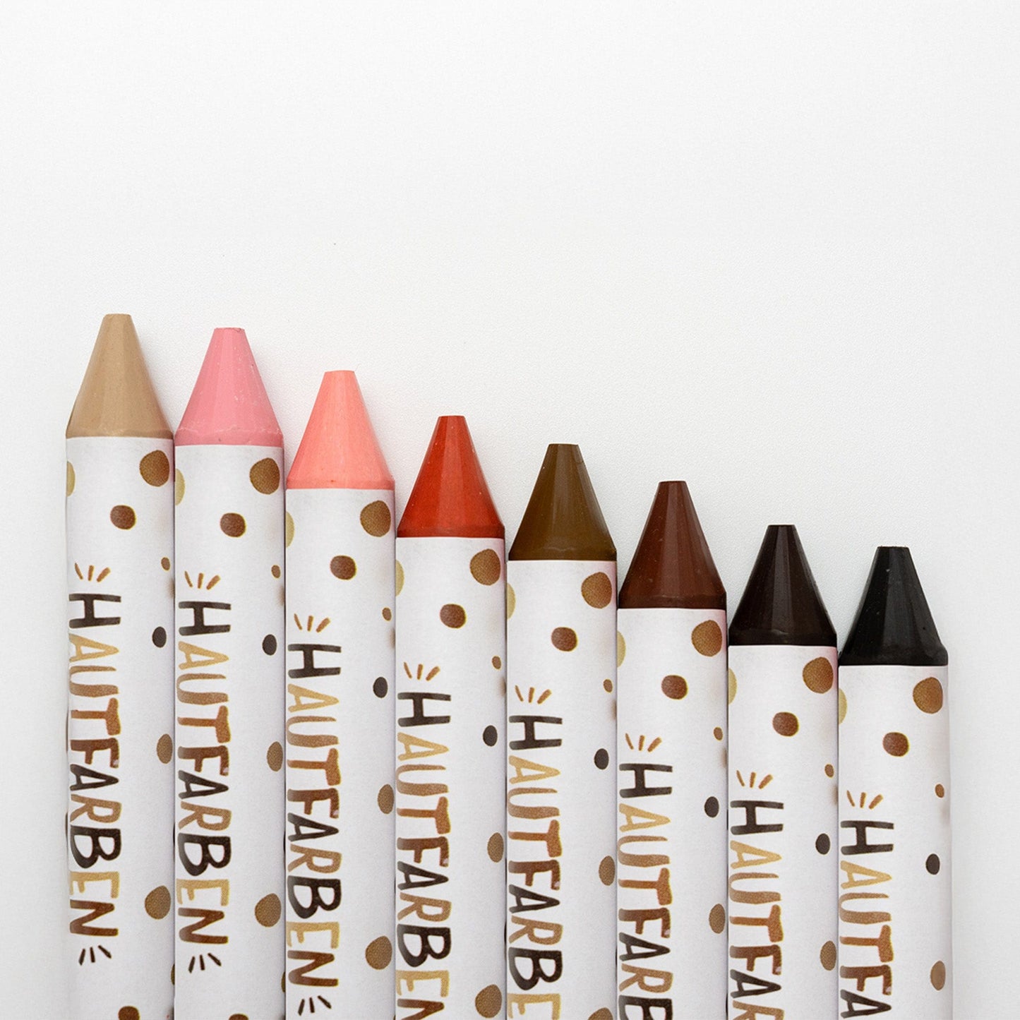 Beige 8 Hautfarben-Wachsmalerstifte oder 8 Skin Tones Crayons