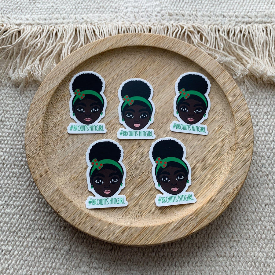 Sticker Mini - Brownskingirl grün