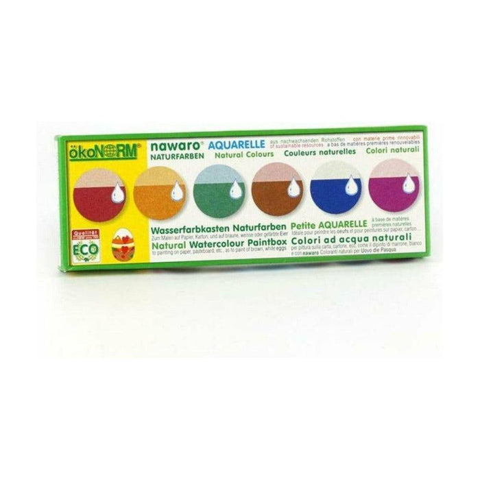 Olive Drab Farbkasten nawaro (auch NATUR-Eierfarben), Kartonetui mit Farbtabletten Ø23mm - 6 Farben