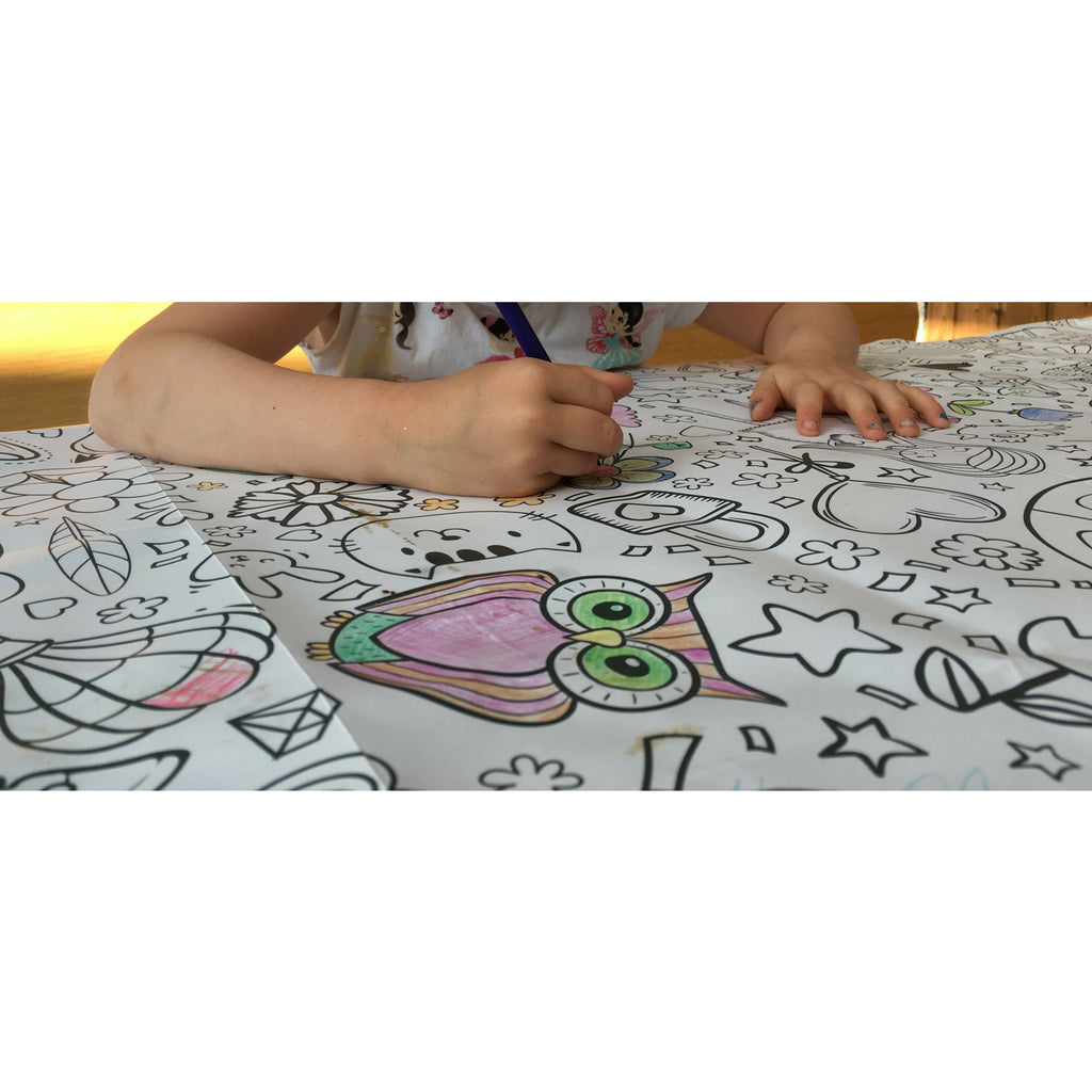 Ausmal-Tischdecke aus Papier - Motiv: Fantasie / Einhorn - Kidsimply GmbH