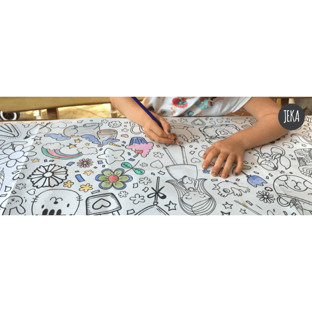 Ausmal-Tischdecke aus Papier - Motiv: Fantasie / Einhorn - Kidsimply GmbH