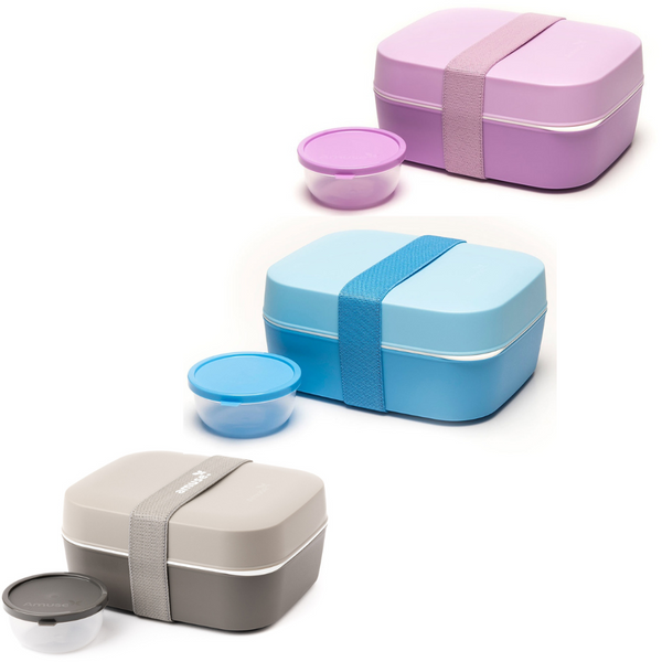 Lunchbox 3-in-1 verschiedene Farben: Blau - Grau - Rosa - Kidsimply GmbH