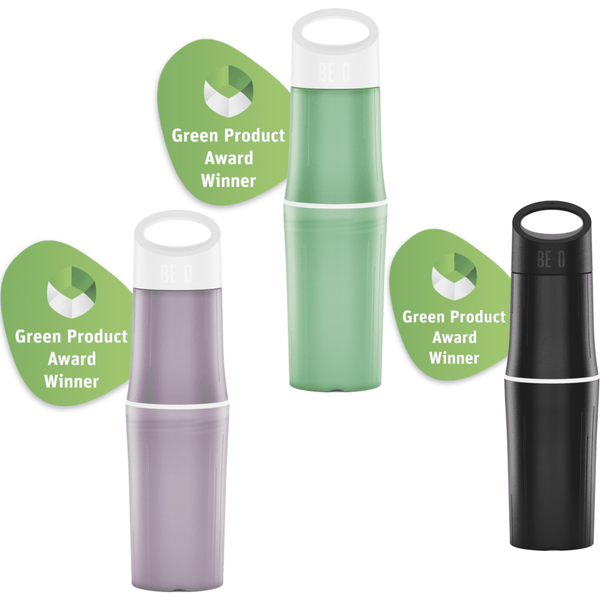 Trinkflasche BE O Bottle - in grün, lila oder schwarz - Kidsimply GmbH