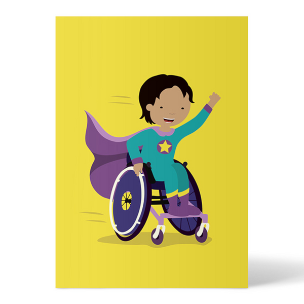 Postkarte Superheld: in gelb von ellou - Kidsimply GmbH